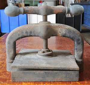 Lot 51 - Vintage Cast Metal Book Binding Press - Very Heavy
