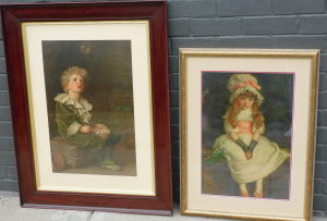 Lot 65 - 2 x framed original 19thC Pear's prints by John Everett Millais inc Bub