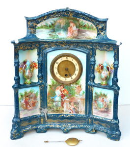 Lot 92 - Impressive Neo-Classical mantle clock with Victoria Porcelain (Austria)