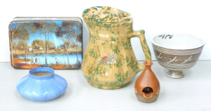 Lot 110 - Group of Australiana inc signed Phyl Dunn stemmed bowl, singed Dyson c