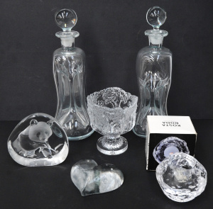 Lot 118 - Group lot of Swedish glass inc Pair Mid Century Holmeguaard Kluk Kluk