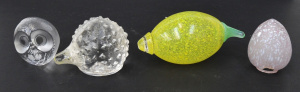 Lot 121 - 4 pces Swedish Glass inc Pukerberg Porcupine Figure, Matts Jonasson O