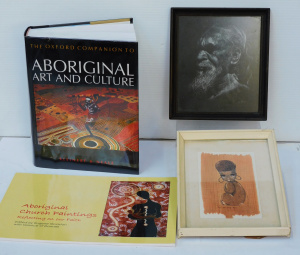 Lot 122 - Group lot of Indigenous items Framed Signed Painting of an Aboriginal
