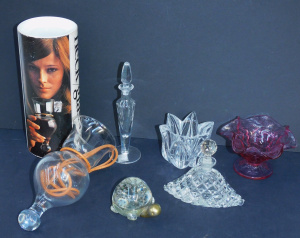 Lot 125 - Group of quality crystal and glass inc crystal perfume vials (small ch