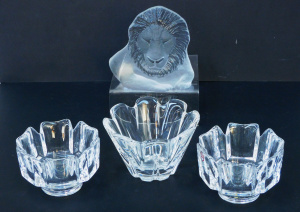 Lot 163 - Group lot of Swedish Glass inc Signed Roya Krona Crystal frosted &
