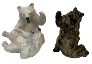 Lot 195 - 2 x Royal Copenhagen figures - 1960s Knud Kyhn (1880-1969) pair brown