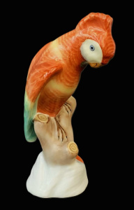 Lot 198 - Vintage Herend Red Parrot Hand Painted ceramic Figure 13cm H