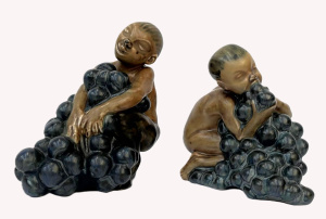 Lot 207 - 2 x Kai Nielson (1882-1924) Bing & Grondahl Harvest series stonewa