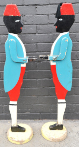 Lot 2 - Pair of vintage silhouette butler stands (af) - 106cm H