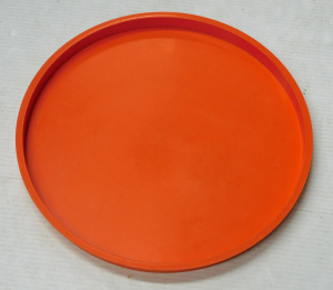 Lot 6 - Retro orange plastic tray 40 5cm W - possibly from Kartell Componibili