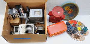 Lot 34 - Large mixed lot of 2 boxes inc retro cassette cases and cassette tapes,