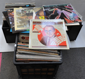 Lot 46 - Large lot of 3 boxes of vintage vinyl LP records inc pop, rock, country
