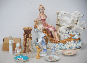 Lot 50 - Group of porcelain and other items inc substantial Capodimonte figural