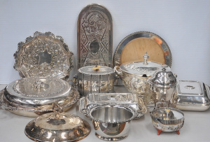 Lot 58 - Group lot quality Classical Silverplate Serving ware inc Walker & H