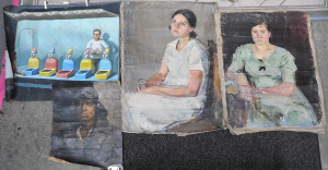 Lot 63 - Group of loose and unsigned works on canvas - largest approx 102cm H x