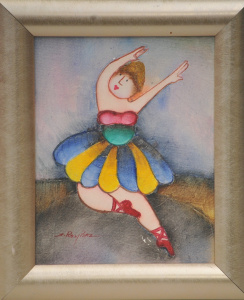 Lot 71 - Joyce Roybal (Active c1990s - 2000s) Small Framed Oil Painting - The Ba
