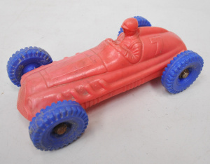 Lot 86 - Vintage hollow soft Plastic Kids Toy Open Wheel Racing Car - no brandin