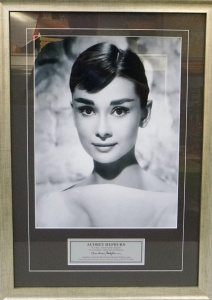 Lot 96 - Framed Print - Audrey Hepburn - cut mount under image w all details - 3