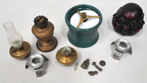 Lot 106 - Mixed Group lot inc Ceramic Comoys London Tobacco Jar, Wooden four fac