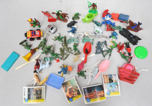 Lot 113 - Group of vintage toys and toy parts inc seated villain figure from Cor