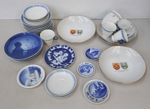 Lot 144 - Group of European ceramics inc Royal Copenhagen trios and duo + extras