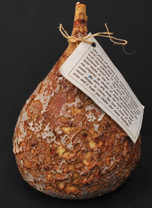 Lot 159 - Artist Unknown Sgd Pottery vase - Unusual Bulbous shape to slender nar