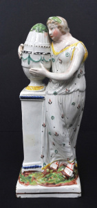 Lot 174 - Vintage Pearlware figurine of Andromache with Hector's Urn with BARDA