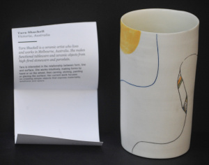 Lot 179 - Tara Shackell Modern Australian Porcelain Vase - hand decorated Curvil