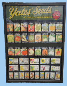 Lot 006 - Large vintage metal Yates Seeds POS Display Unit w coloured image of S