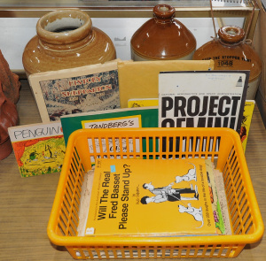 Lot 018 - Mixed Lot incl 3 x Stoneware Demijohns & Vintage Assorted Ephemera
