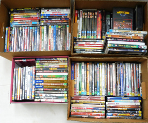 Lot 028 - 4xBoxes DVDs & VHS inc Marilyn Monroe Box Set, Bette Davis, Fawlty