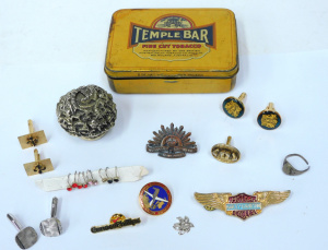 Lot 031 - Group lot inc 925 weighted silver Jerusalem paperweight, WWI & II