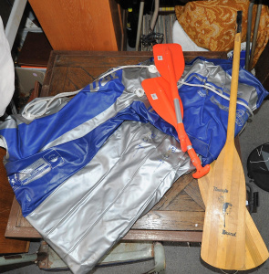 Lot 061 - Seaway 52-33600 Inflatable Three Person Catamaran & Two Pairs of O