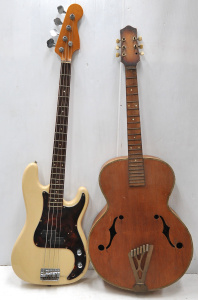 Lot 062 - Vintage Japanese Kasuga Mellow-Tone acoustic guitar (af) and vintage e