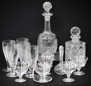 Lot 080 - Group lot Stuart & other Crystal inc Heavy faceted decanter, 5 Woo