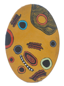 Lot 103 - Shane Ambrum (1965 - ) Stretched Aboriginal Oil Painting on Canvas - U