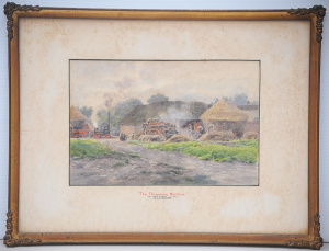Lot 105 - Emma Minnie Boyd (1858 - 1936) Gilt framed Watercolour - The Threshing