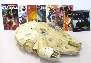 Lot 109 - Vintage Kenner Millenium Falcon c1979 (af) + Star Wars comics, ephemer