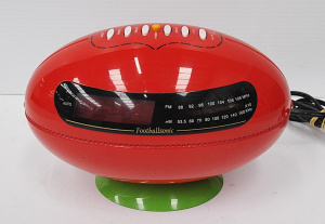 Lot 120 - Football Sonic Digital clock radio - Red plastic with blue base
