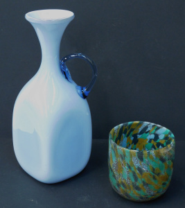 Lot 139 - 2 x pieces Vintage Art Glass - Light Purple Opalescent cased glass Han