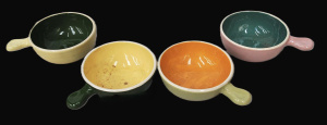 Lot 142 - Set of 4 x Retro 1960s colourful Guy Boyd Australian Pottery Ramekins
