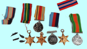 Lot 174 - Group of WWII medals and ribbons awarded posthumously to Major Reginal