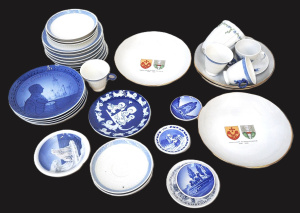 Lot 175 - Group of European ceramics inc Royal Copenhagen trios and duo + extras