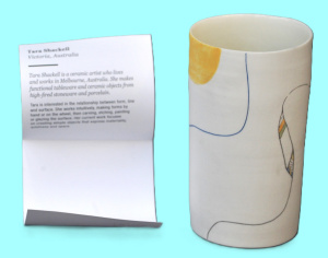 Lot 201 - Tara Shackell Modern Australian Porcelain Vase - hand decorated Curvil