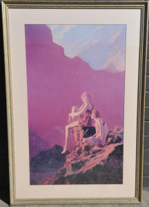 Large framed Decorative Maxfield Parish Print - Contentment - after the original