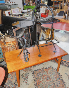 Lot 006 - 3 pieces of retro occasional furniture inc mid-century teak coffee tab