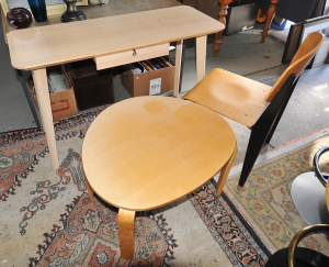 Lot 009 - Three Pieces of Modern Scandi Style Furniture incl LISABO Style Desk,