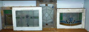 Lot 019 - Large group of vintage Art Nouveau and Art Deco leadlight windows inc