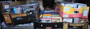 Lot 030 - Large lot of 5 boxes of DVDs with box sets, TV series and others inc M