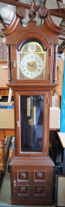 Lot 040 - 1980s Victorian style grandfather clock by Baduf - 197cm H